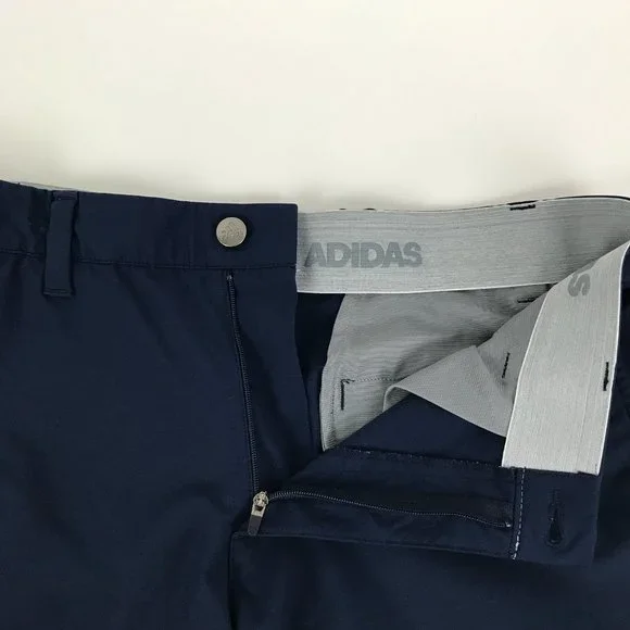 Adidas Flat Front Chino Shorts Men's Size 30 Navy Blue Polyester Blend Pockets - Picture 3 of 11